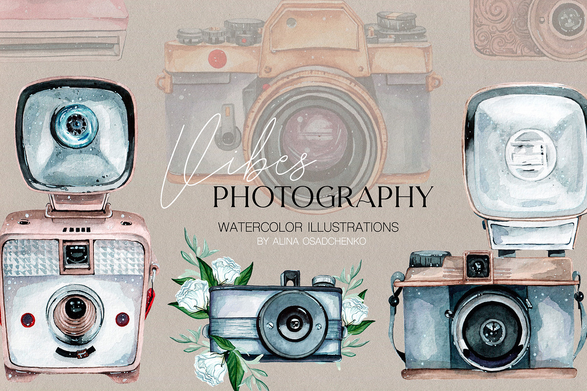 Photography Vibes / vintage cameras, an Illustration by CrystalinaShop (Photo 1 of 4)