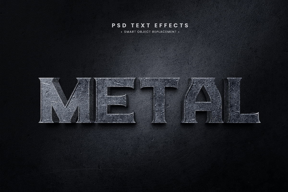 Metal text effect PSD, a Layer Style Add-On by mdmijanur0187