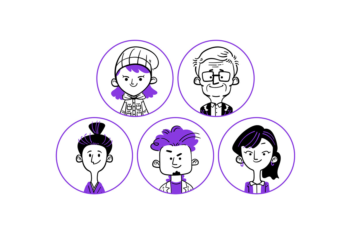 Avatar Portrait Doodle Illustration, an Object Graphic by SLAB! Design (Photo 3 of 3)