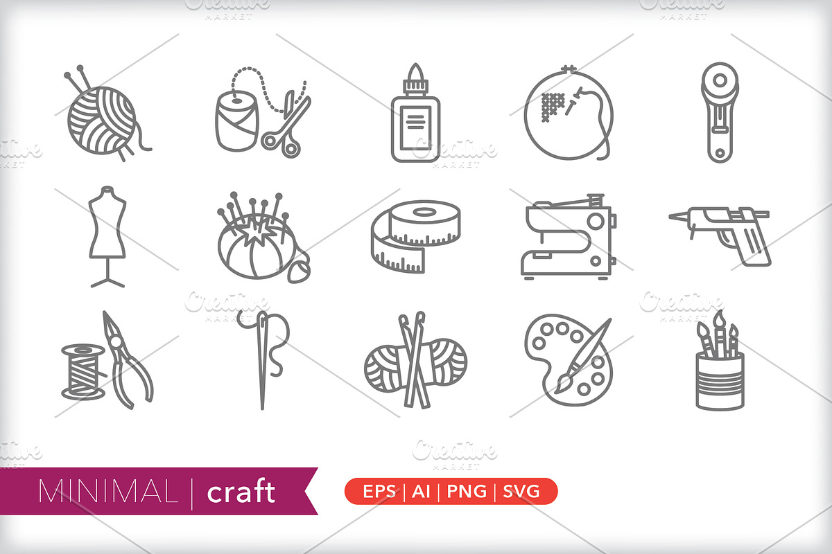 Minimal craft icons, an Outline Icon by Picture Window