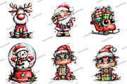 Cute Cartoon Christmas Clipart, an Illustration by DreamArtGraphic (Thumbnail 3 of 5)