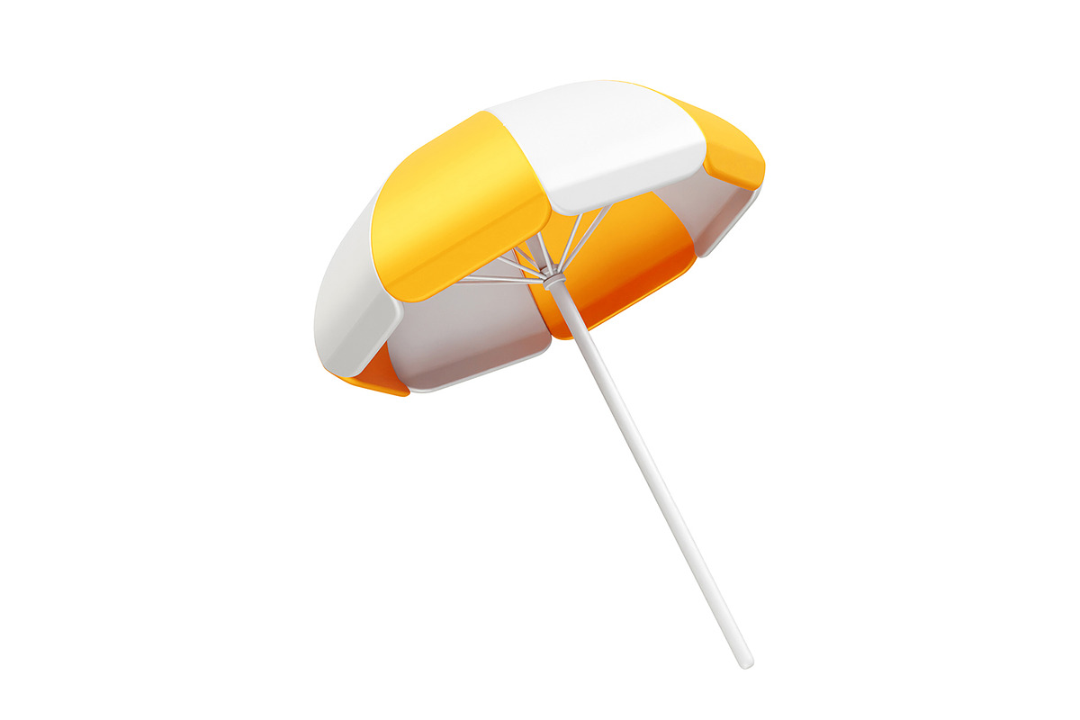 Beach umbrella icon 3d render, a Person Illustration by fahad121