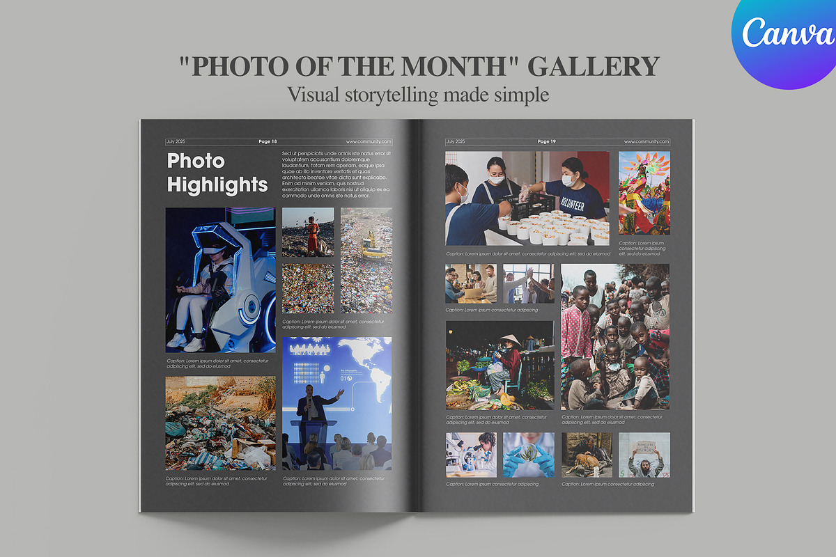 Monthly Newsletter Template Canva, a Magazine Template by Oshin Design (Photo 5 of 8)