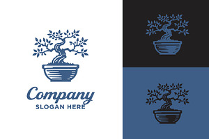 Classic Bonsai Tree On Pot Logo, a Branding & Logo Template by funpixel