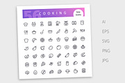 Cooking Line Icons Set, an Outline Icon by Voysla's Shop (Thumbnail 4 of 4)