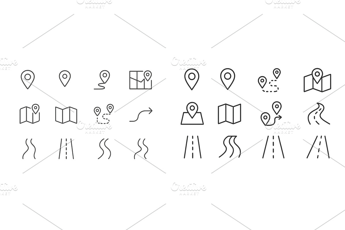 Collection of minimalistic travel, a Technology Illustration by ZinetroN