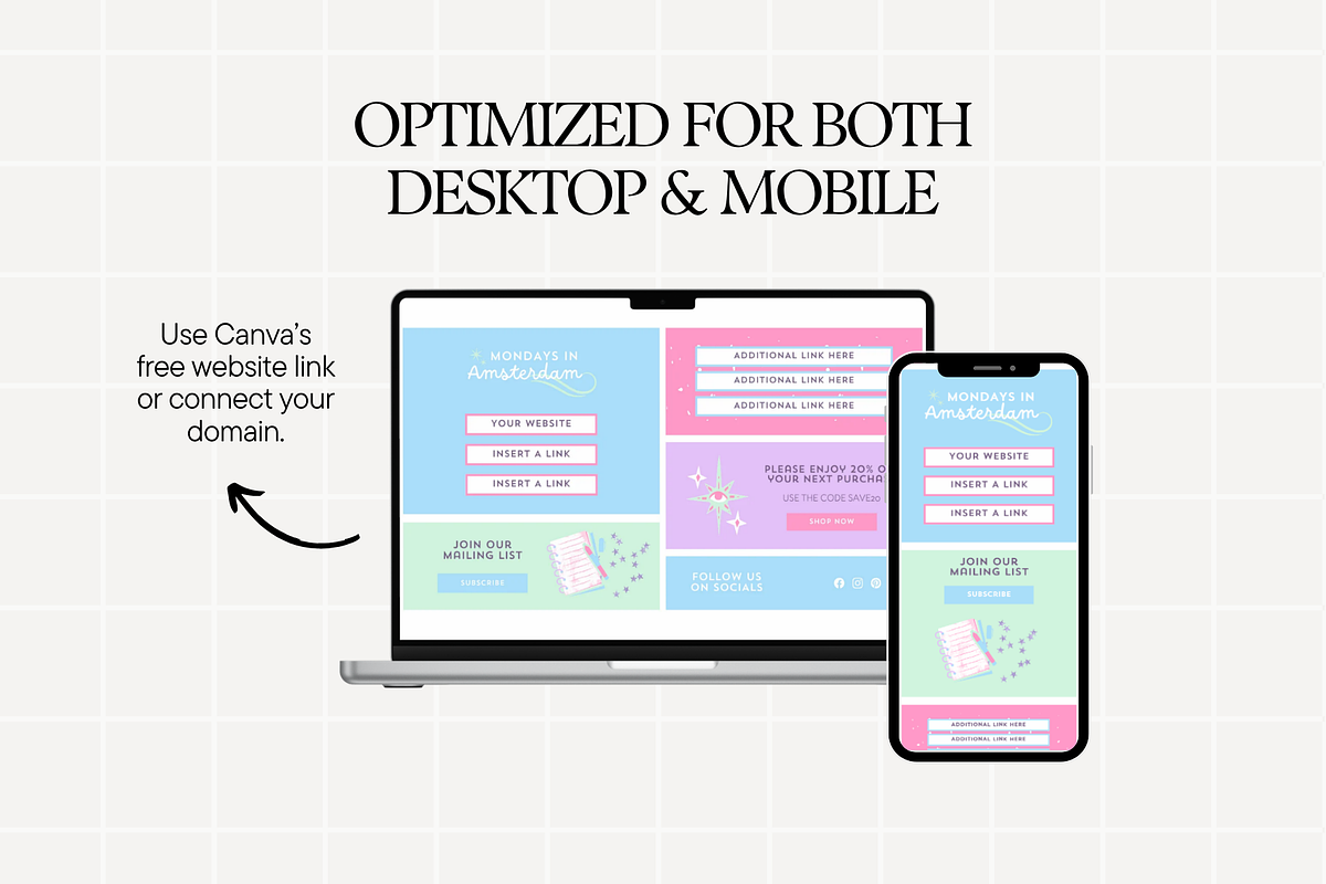 Pastel Link In Bio Template, a Landing Page Template by Anna Design Studio (Photo 5 of 10)