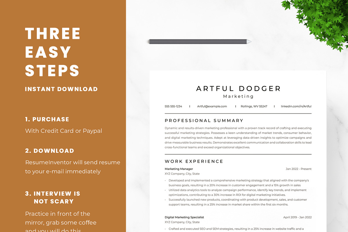 Marketing Resume Template, a Resume Template by ResumeInventor (Photo 9 of 9)