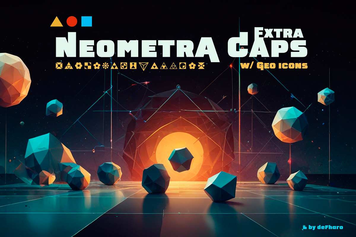 Neometra Caps Display Font, a Sans Serif Font by deFharo (Photo 2 of 8)