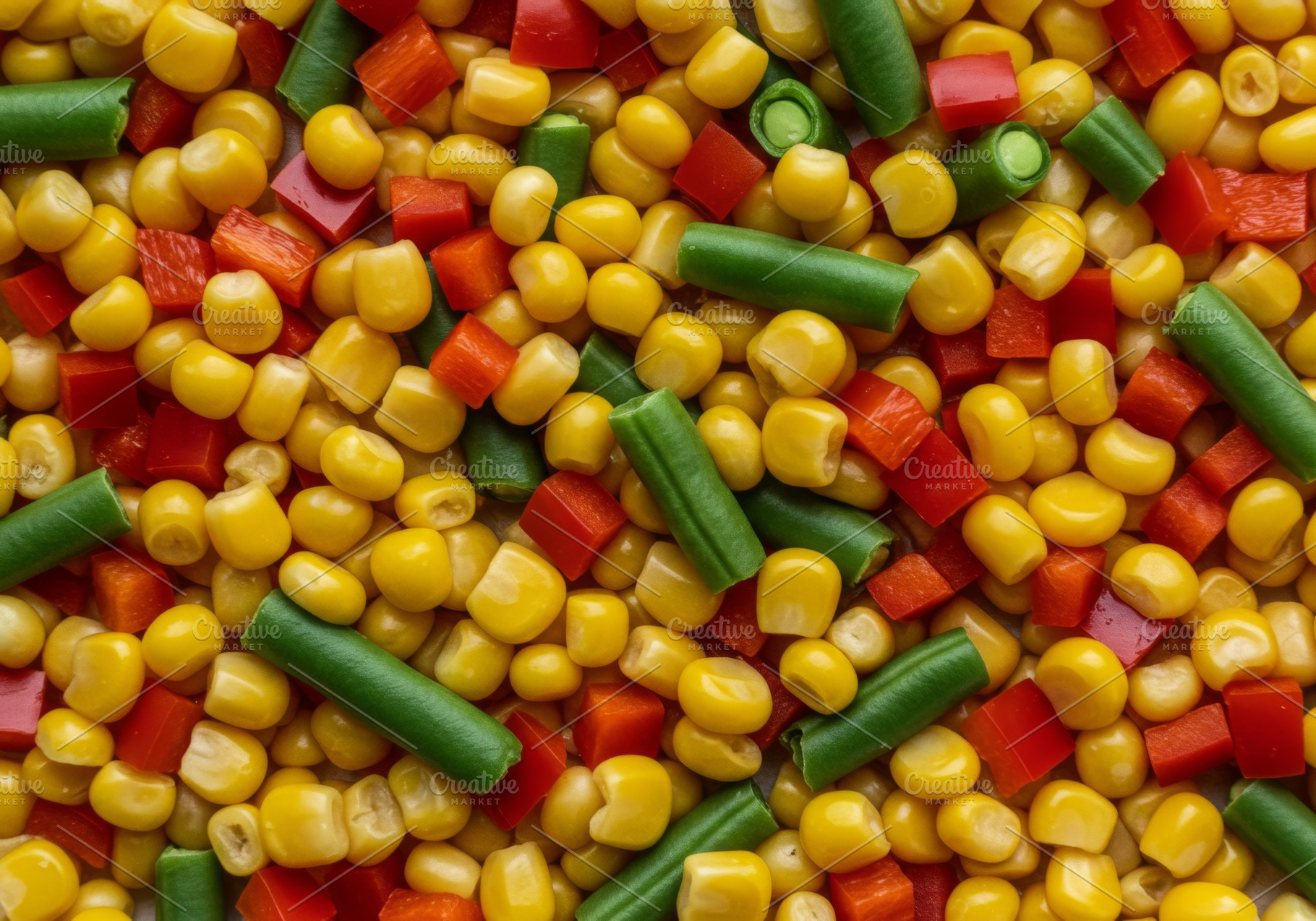Close-up of mixed sweet corn, red be, a Food & Drink Photo by professorinc