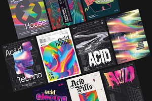 Acid Poster, Flyer Templates Bundle, a Flyer Template by pixelsao