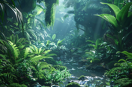 Beautiful green tropical forest, a Nature Photo by AlyaAnd