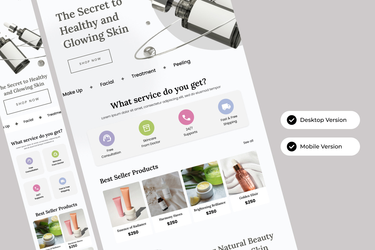 SkinBeauty - Skincare Landing Page, a Landing Page Template by twinstd (Photo 5 of 5)