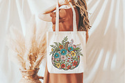 Floral Pumpkin Png Boho Fall Pumpkin, an Illustration by Libby Wishes (Thumbnail 2 of 5)