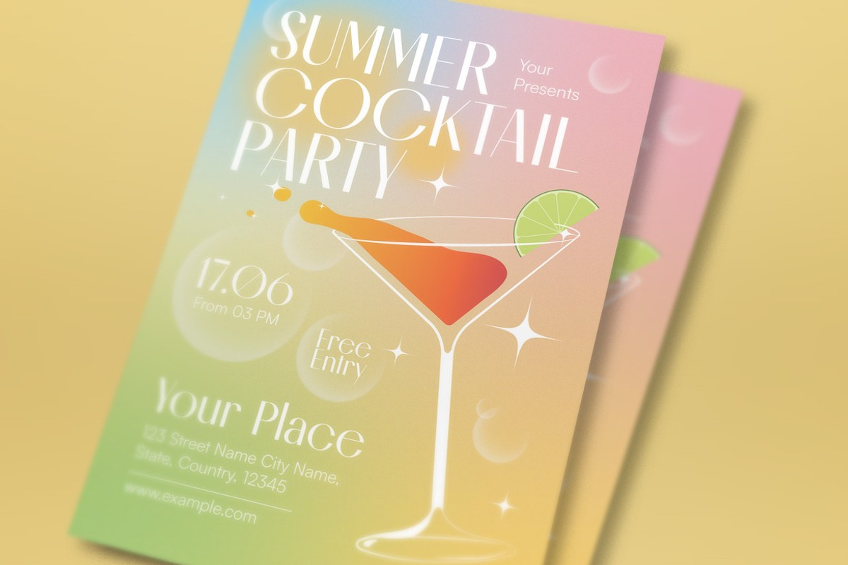 Summer Cocktail Party Flyer preview 2