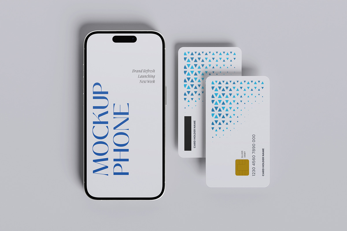 Phone with Credit Card Mockup, a Card Template by graphicstory (Photo 4 of 9)
