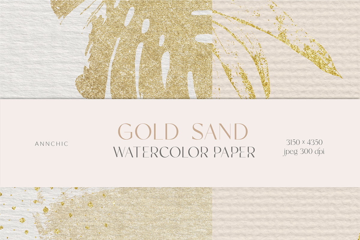 Gold Sand Watercolor paper, a Texture Graphic by Anna Sokol (Photo 1 of 10)