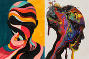 74 Paint splash faces, a Person Illustration by Handmadefont (Thumbnail 9 of 12)
