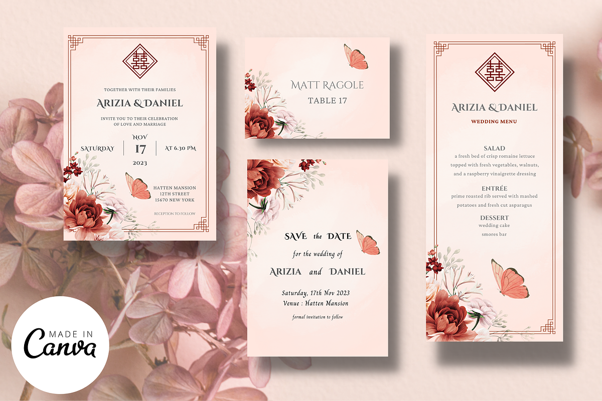 Asian Floral Wedding Invite - B2A, an Invitation Template by YeeqsWedding (Photo 1 of 4)