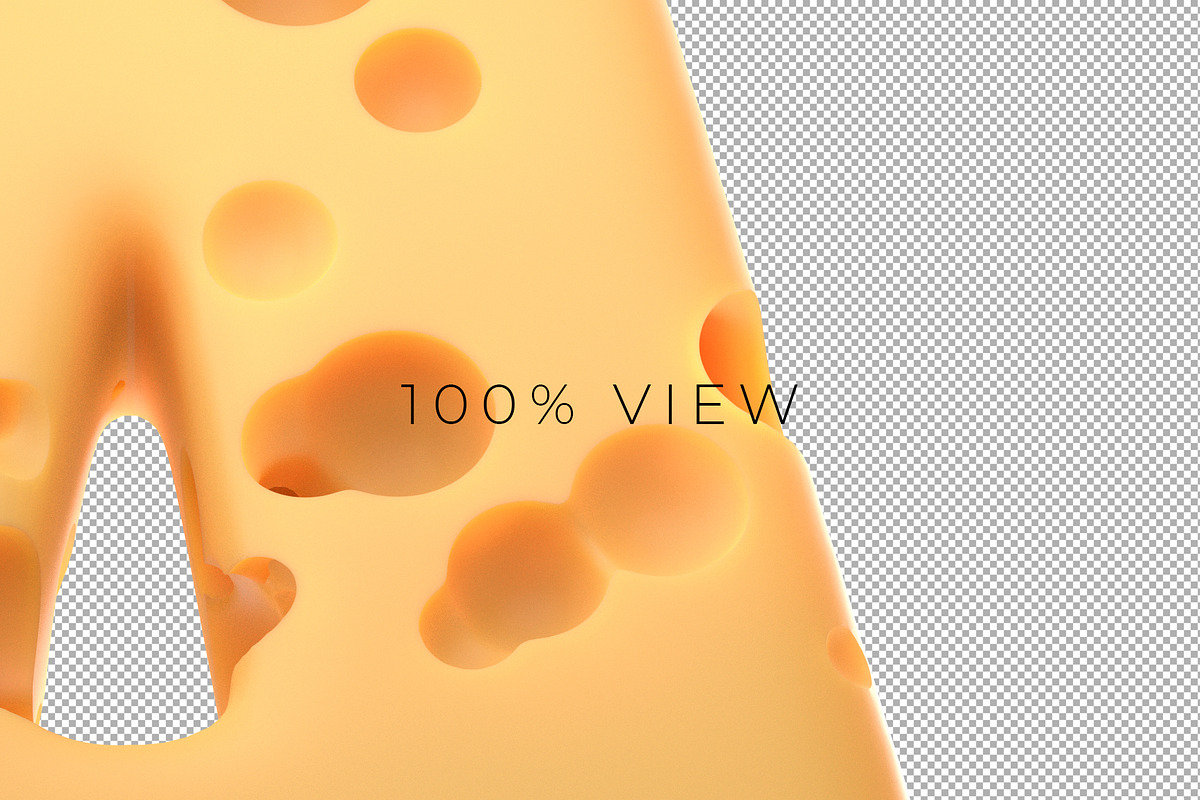 Cheese Text 3D Letters Set, an Object Graphic by Kotulsky Mockups (Photo 5 of 5)