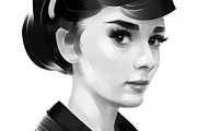 Portraits of Audrey Hepburn, a Person Illustration by Ira Cvetnaya (Thumbnail 2 of 5)