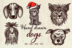 Hand Drawn Dogs Set