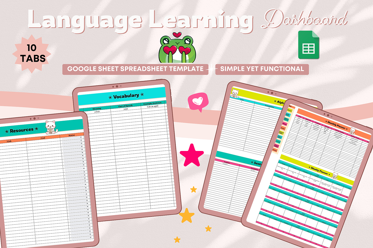 Language Learning Dashboard, a Stationery Template by bellaROSEworkshop (Photo 5 of 6)