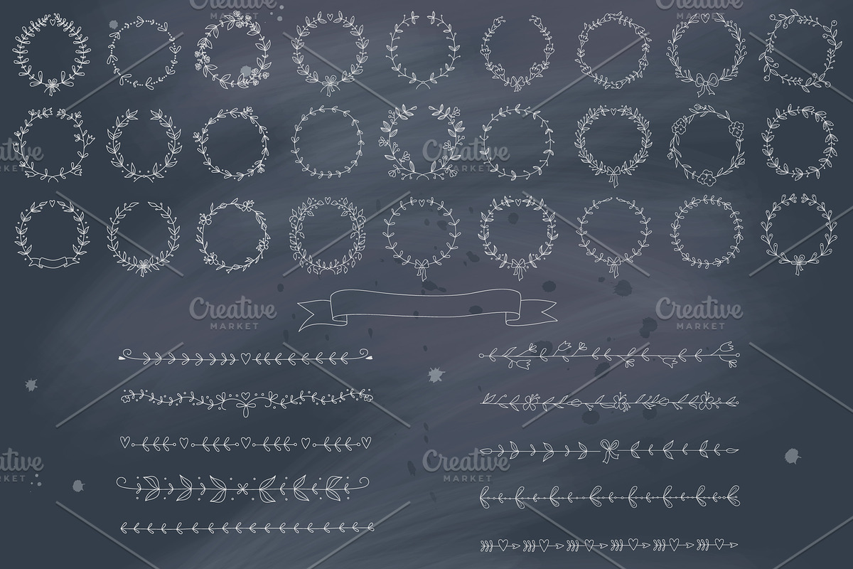 38 different wreaths & borders preview 4