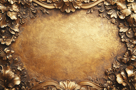 Antique gold vintage frame with intr, an Abstract Photo by Pixeness