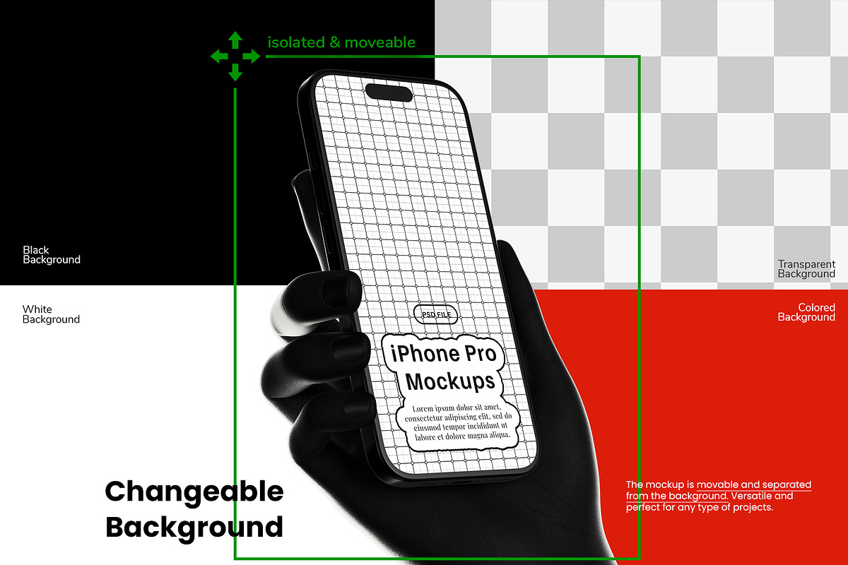 iPhone with Hand Backlight Mockups, an iPhone Mockup by Remnand Studio (Photo 6 of 10)