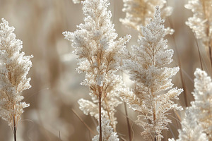 Soft White Pampas Grass Close Up in Warm Neutral Light With Eleg, an Abstract Photo by José Manuel Gelpi