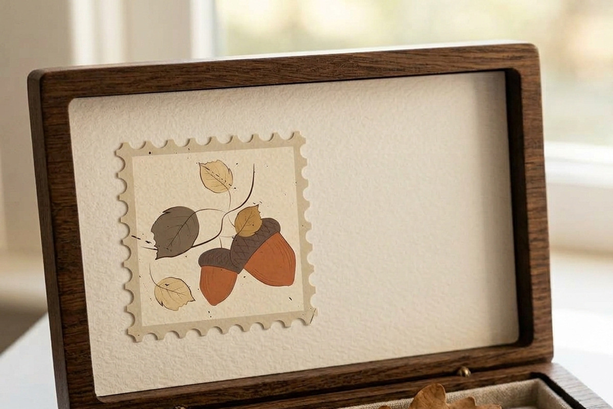 Vintage Autumn Postage Stamps, a Seasonal Illustration by JYa_Design (Photo 2 of 7)