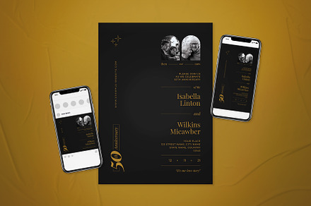 Wedding Anniversary Invitation Flyer, a Flyer Template by The Good Store