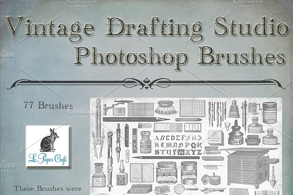 Vintage Drafting Studio Brush Set preview 5