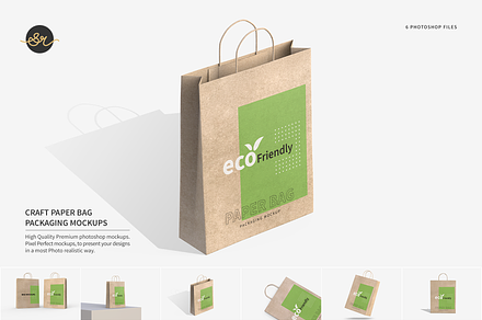 Craft Paper Bag Packaging Mockups