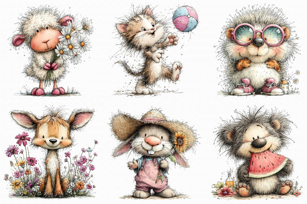 Whimsical Summer Animal Clipart, an Illustration by Libby Wishes (Photo 2 of 6)