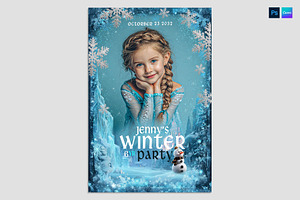 Frozen Birthday Party Invitation, a Flyer Template by BrandPacks