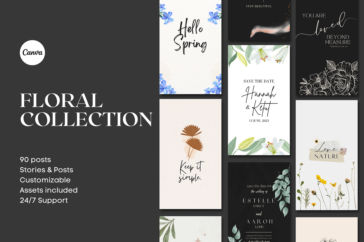 Floral Instagram Quotes Collection, a Social Media Template by Palm Creatives (Photo 1 of 7)