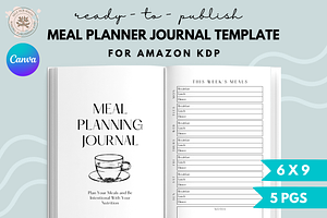 Meal Planner Template for KDP Canva