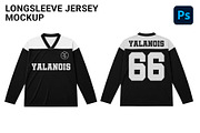 Long Sleeve Jersey Mockup, a Shirt Mockup by yalanois (Thumbnail 1 of 5)