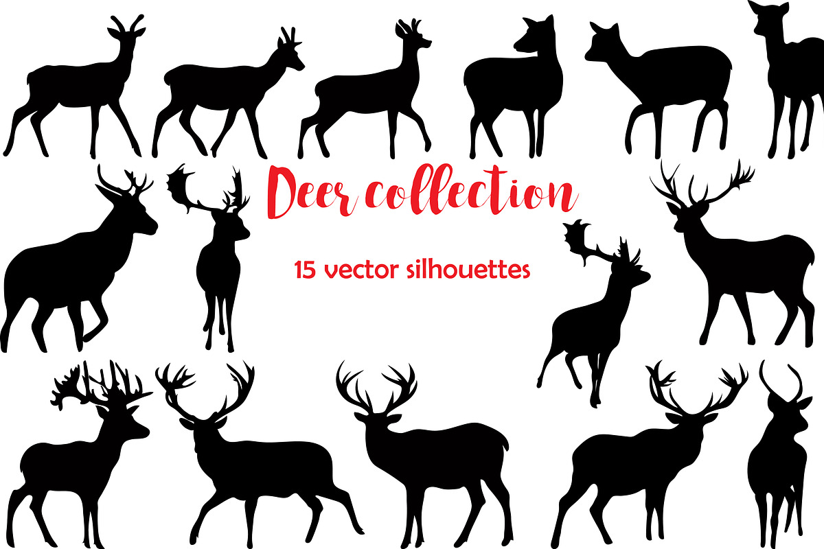 Deer and roe silhouettes, an Object Graphic by Orangepencil