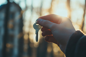 Hand holding key to a new house, a Photo by AlyaAnd