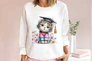 Whimsical Graduation Cat Clipart PNG, a Seasonal Illustration by Canvas Craft (Thumbnail 6 of 10)