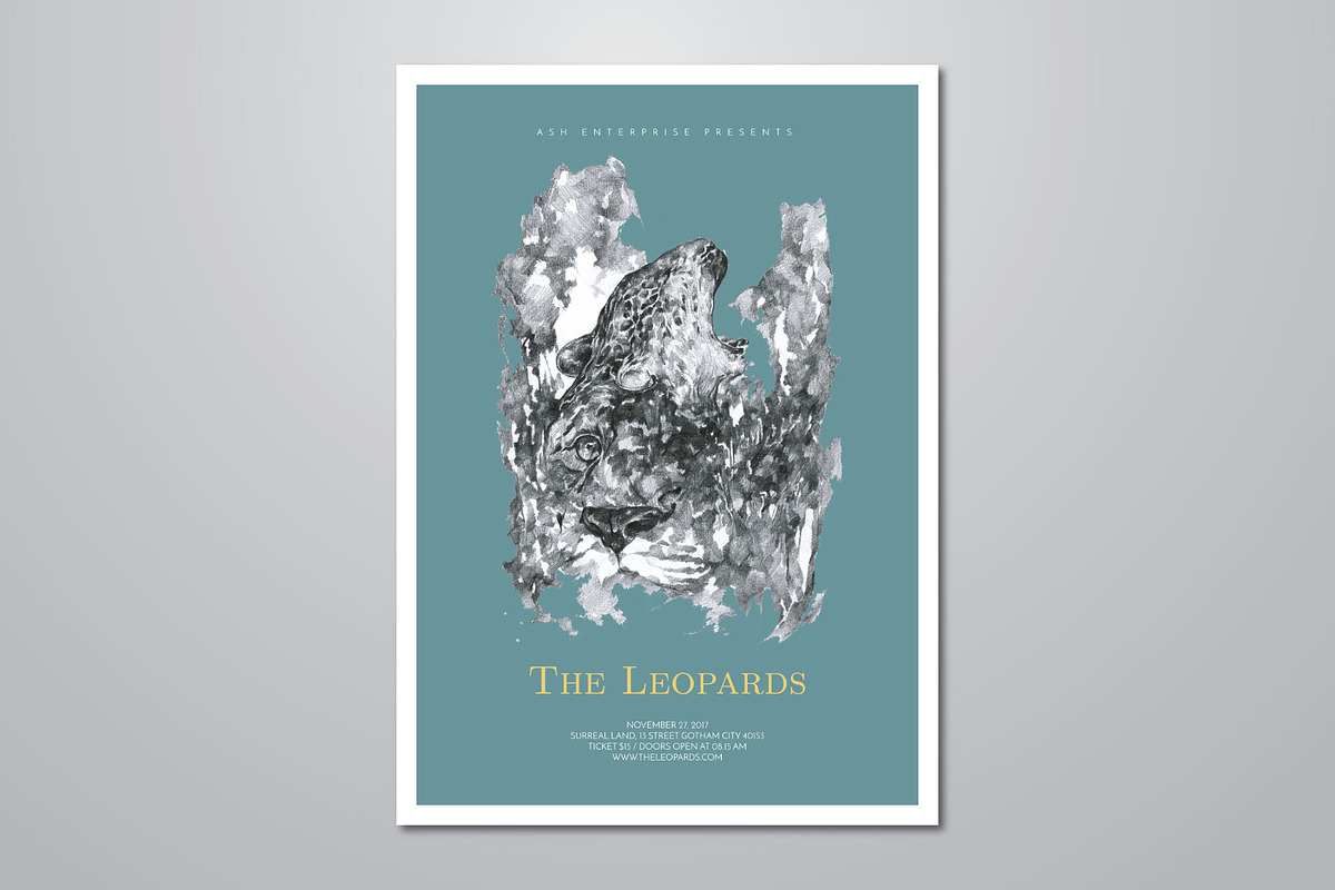 Minimalist Hand Drawn Leopard Flyer, a Flyer Template by ashenterprise (Photo 1 of 3)