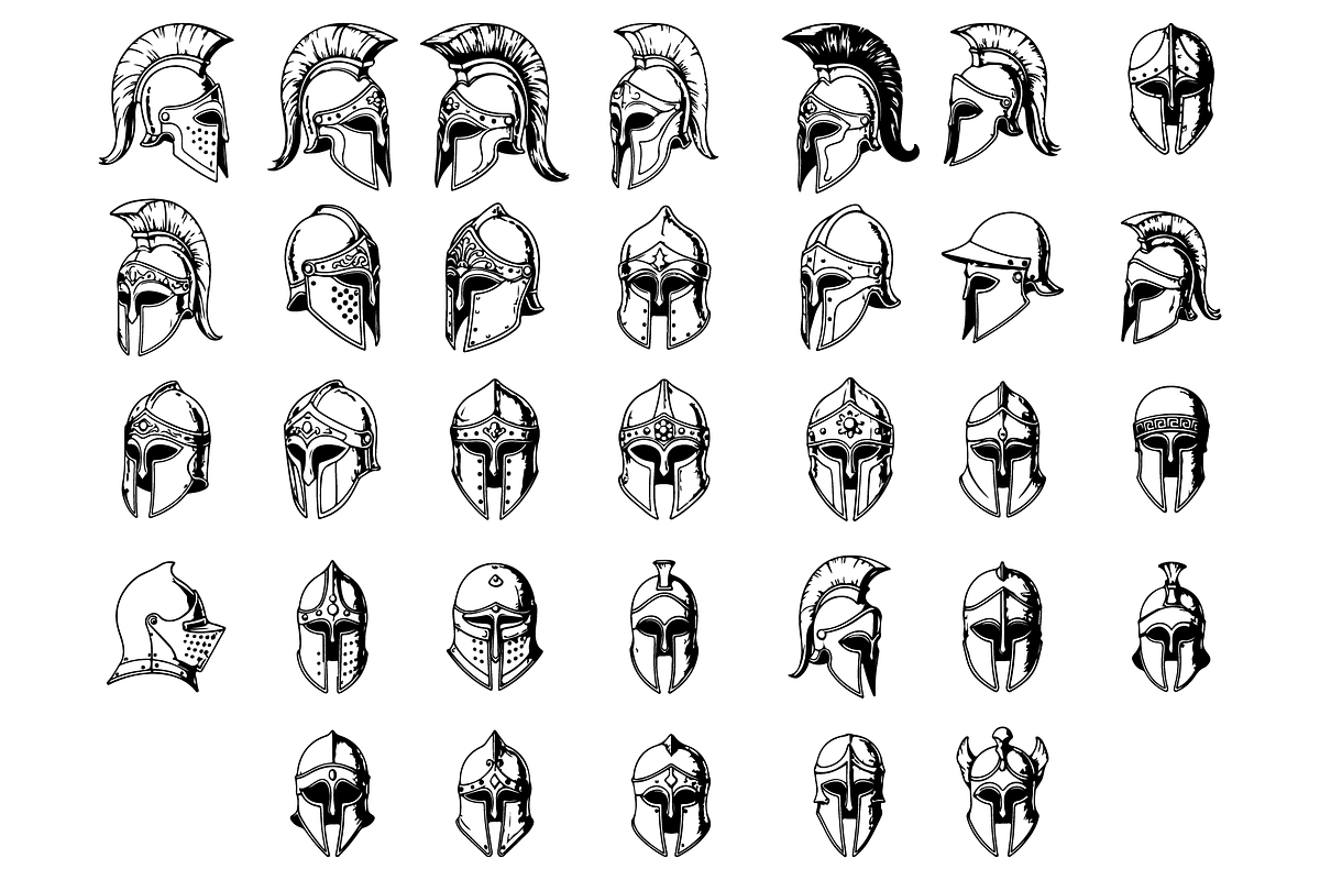 Ancient Greek Helmet Set, an Object Graphic by RT Studio (Photo 2 of 4)