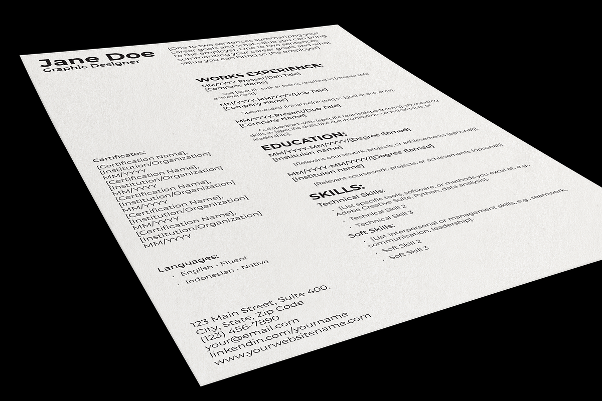 CV/Resume & Cover Letter Template_05, a Resume Template by Akreatipe (Photo 4 of 4)