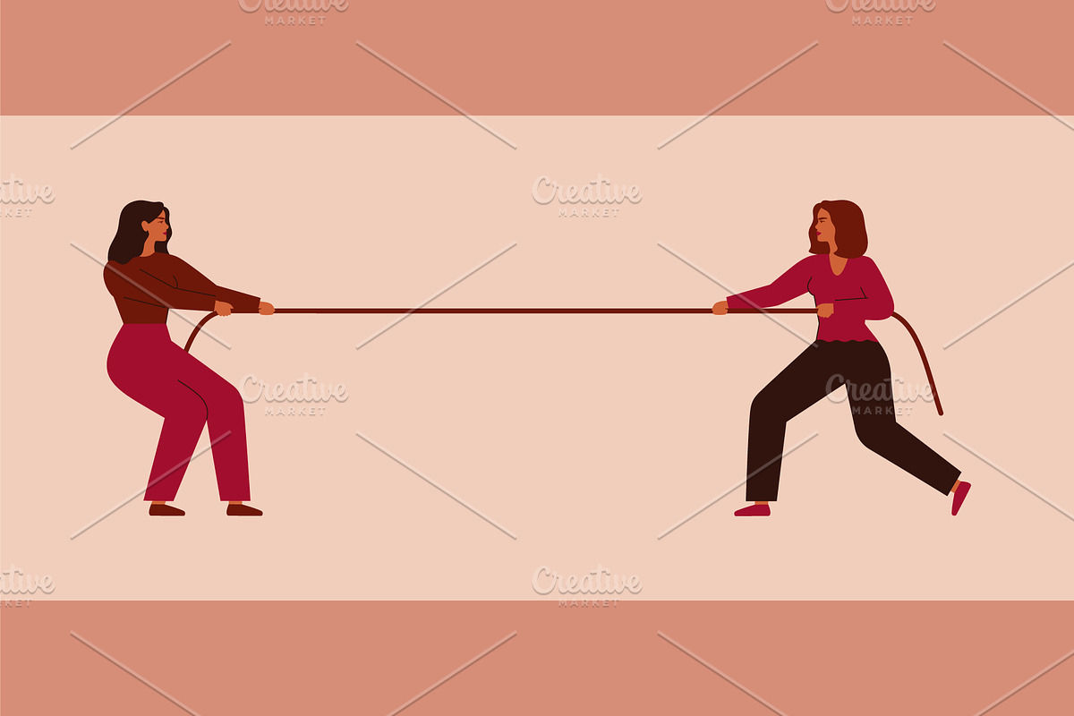 Women Tug of War, a Person Illustration by Mary Long (Photo 2 of 4)