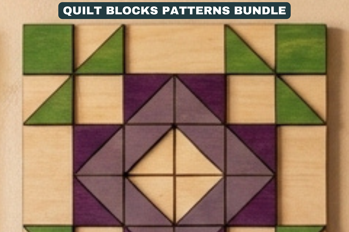 Quilt Block Patterns Modern Mosaic W, a Pattern Graphic by AtacanDigital (Photo 2 of 15)