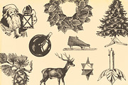 Vintage Christmas Bundle 300+, an Illustration by Retro Machine (Thumbnail 2 of 14)