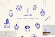 Whimsical Birthday line art, a Decorative Illustration by Yuliia Lashevska (Thumbnail 3 of 11)